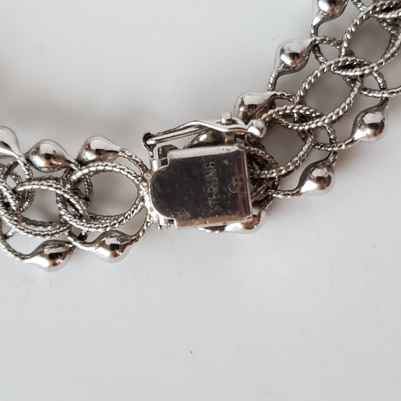 Vintage sterling ornate circle link bracelet - Picture 5 of 7